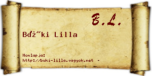 Büki Lilla névjegykártya